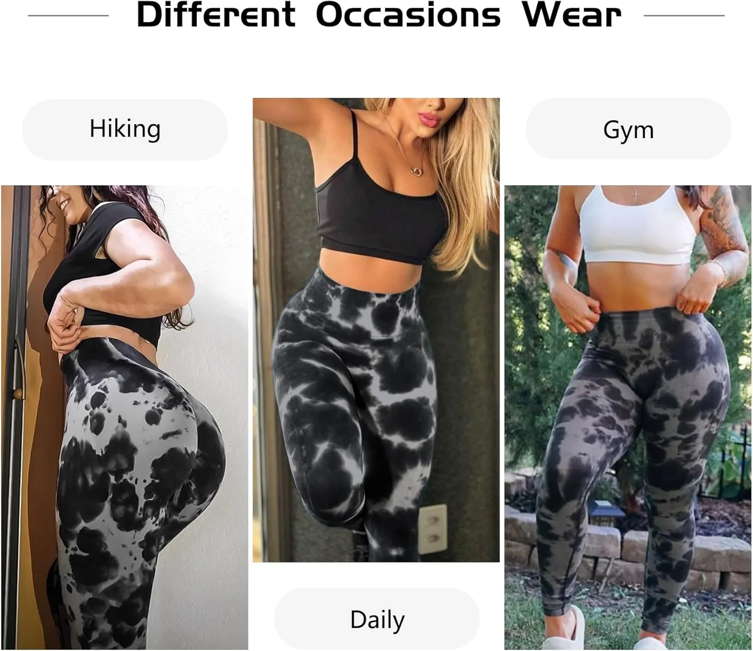 JGS1996 Tie Dye Hidden Scrunch Leggings for Women Tummy Control Butt Lifting Yoga Pants High Waist Compression Workout Tight