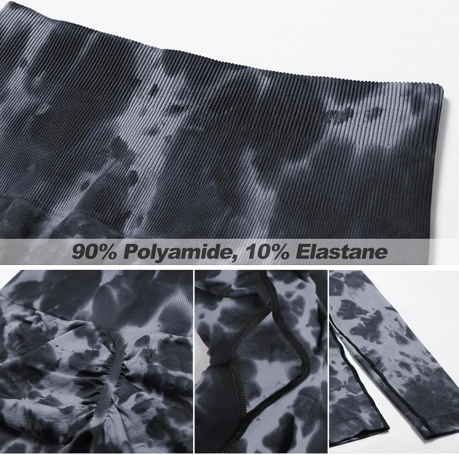 JGS1996 Tie Dye Hidden Scrunch Leggings for Women Tummy Control Butt Lifting Yoga Pants High Waist Compression Workout Tight