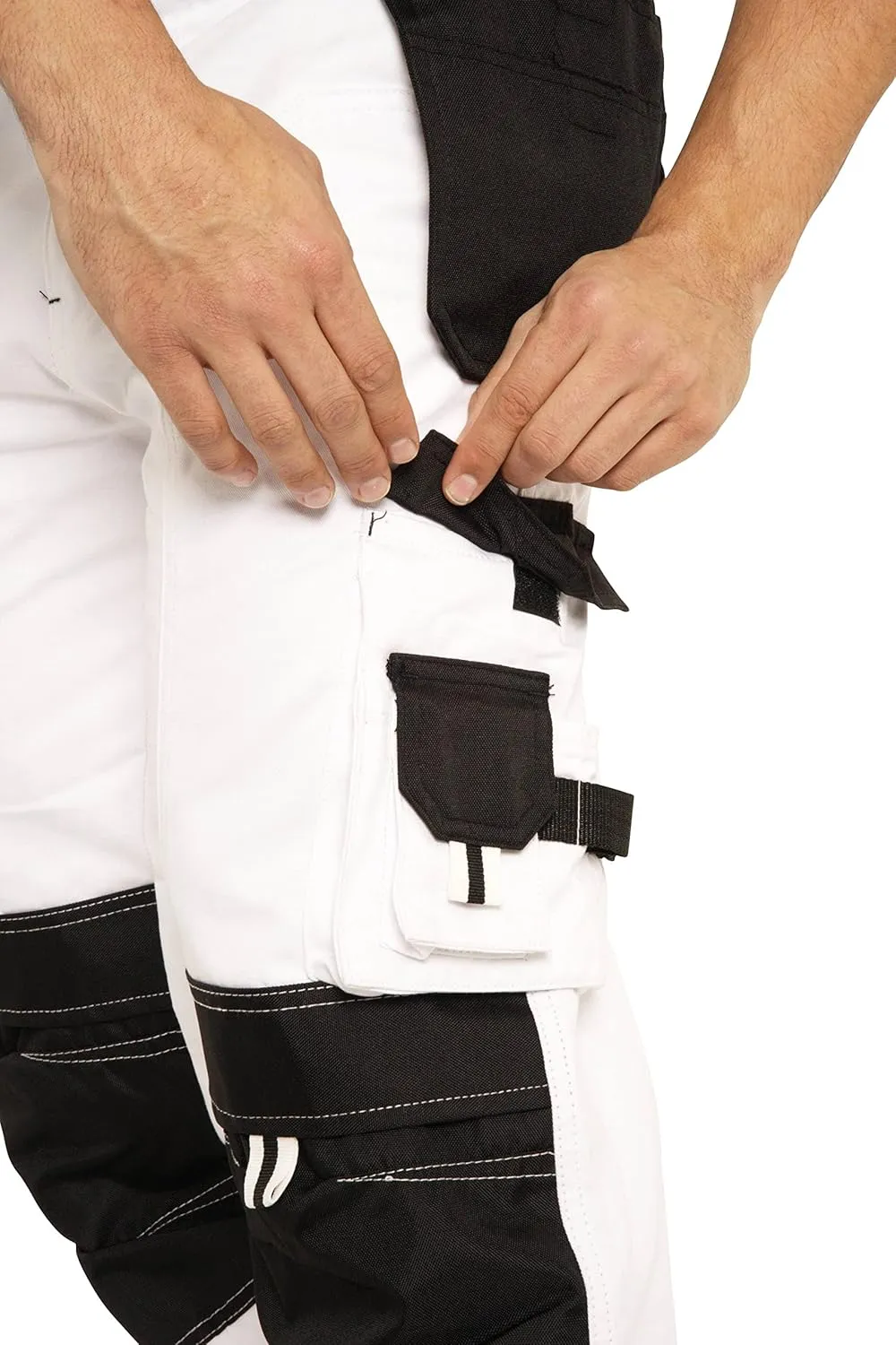 Juicy Trendz Men's White Painter Pants – Heavy Duty Workwear Trousers for Painting, Construction