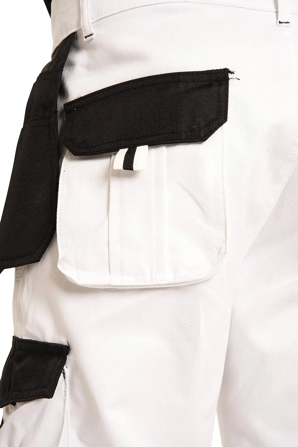 Juicy Trendz Men's White Painter Pants – Heavy Duty Workwear Trousers for Painting, Construction
