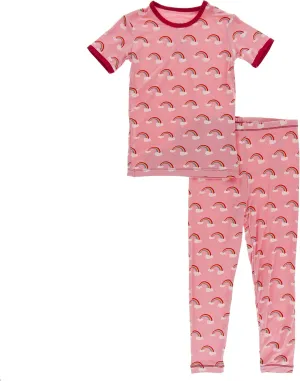 KicKee Welcome Home Pajama Set, Short Sleeve, Long Pants, Snug Fit Baby and Kid Pajamas