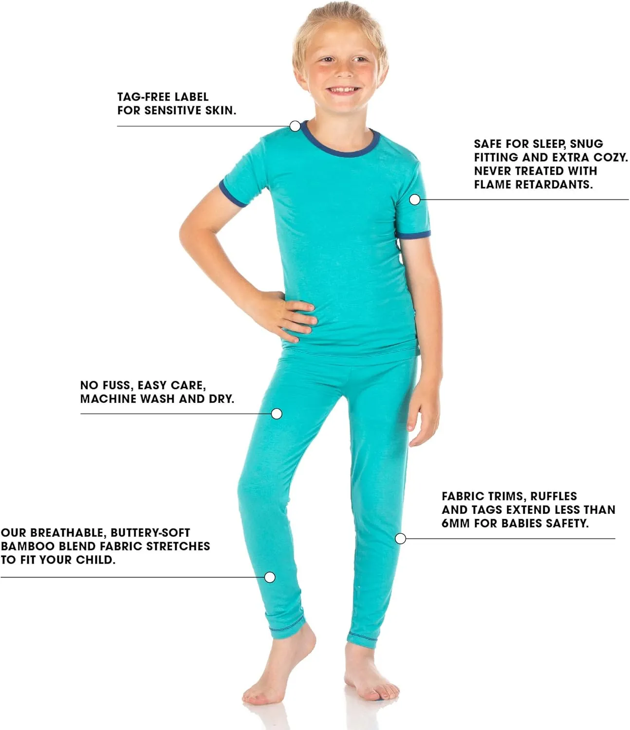 KicKee Welcome Home Pajama Set, Short Sleeve, Long Pants, Snug Fit Baby and Kid Pajamas