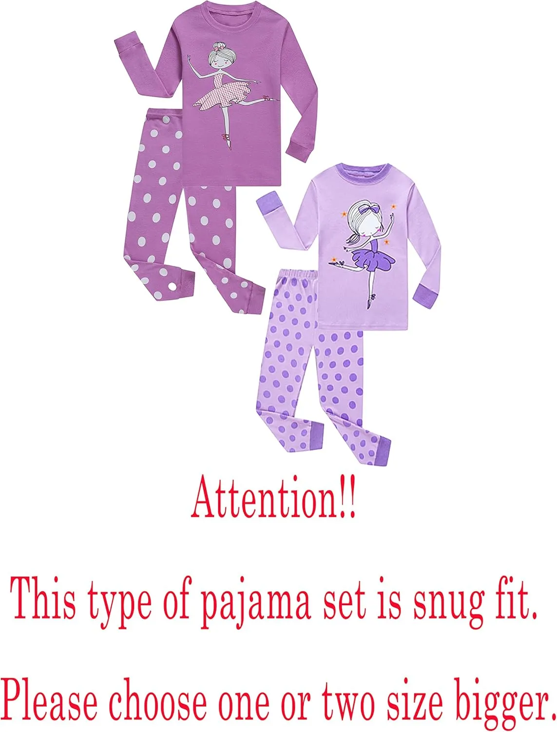 KikizYe Little Big Girls Pajamas Set Long Sleeve PJs 100% Cotton Pyjamas
