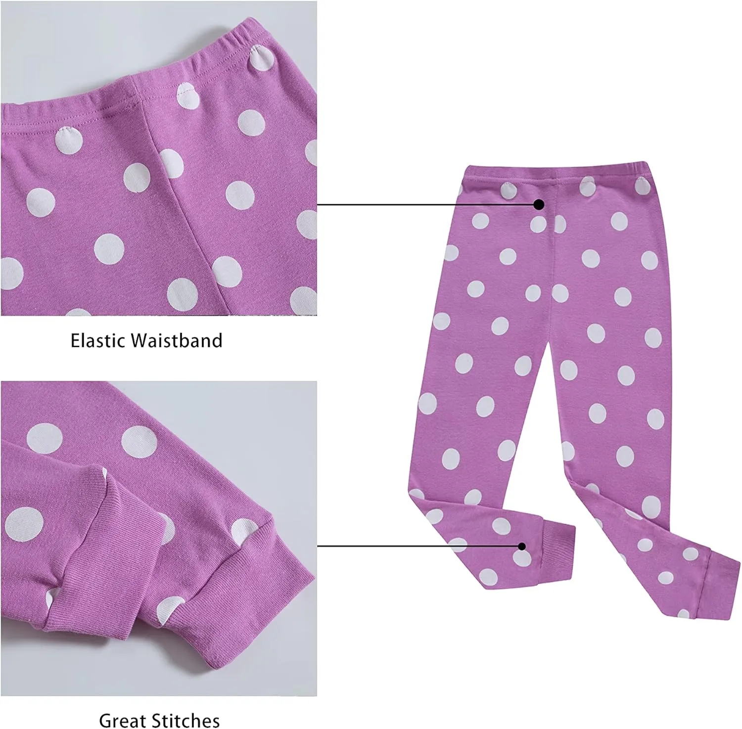 KikizYe Little Big Girls Pajamas Set Long Sleeve PJs 100% Cotton Pyjamas