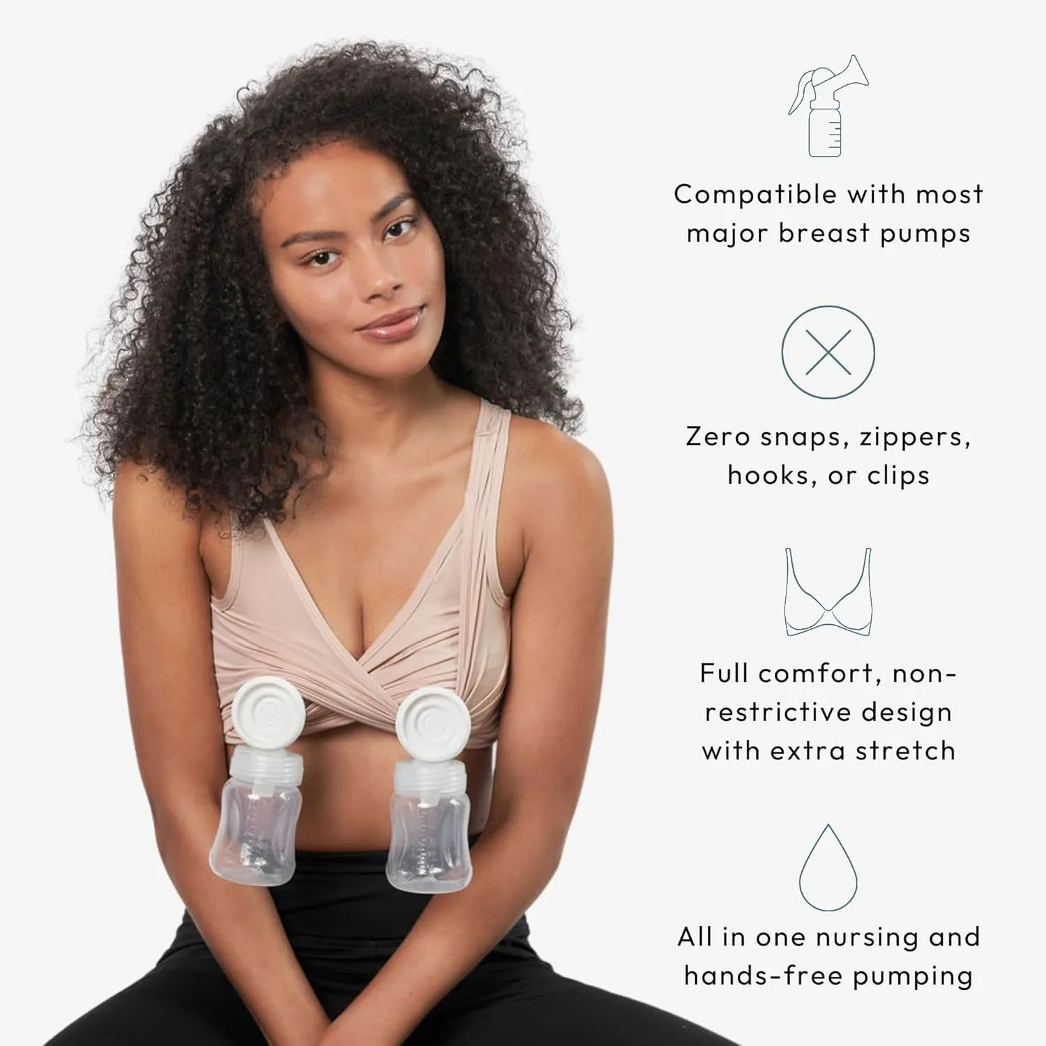 Larken Hands Free Pumping Bra for Breastfeeding | Breast Pump - Maternity Bras for Pregnancy, Pumping & Nursing Bra in One
