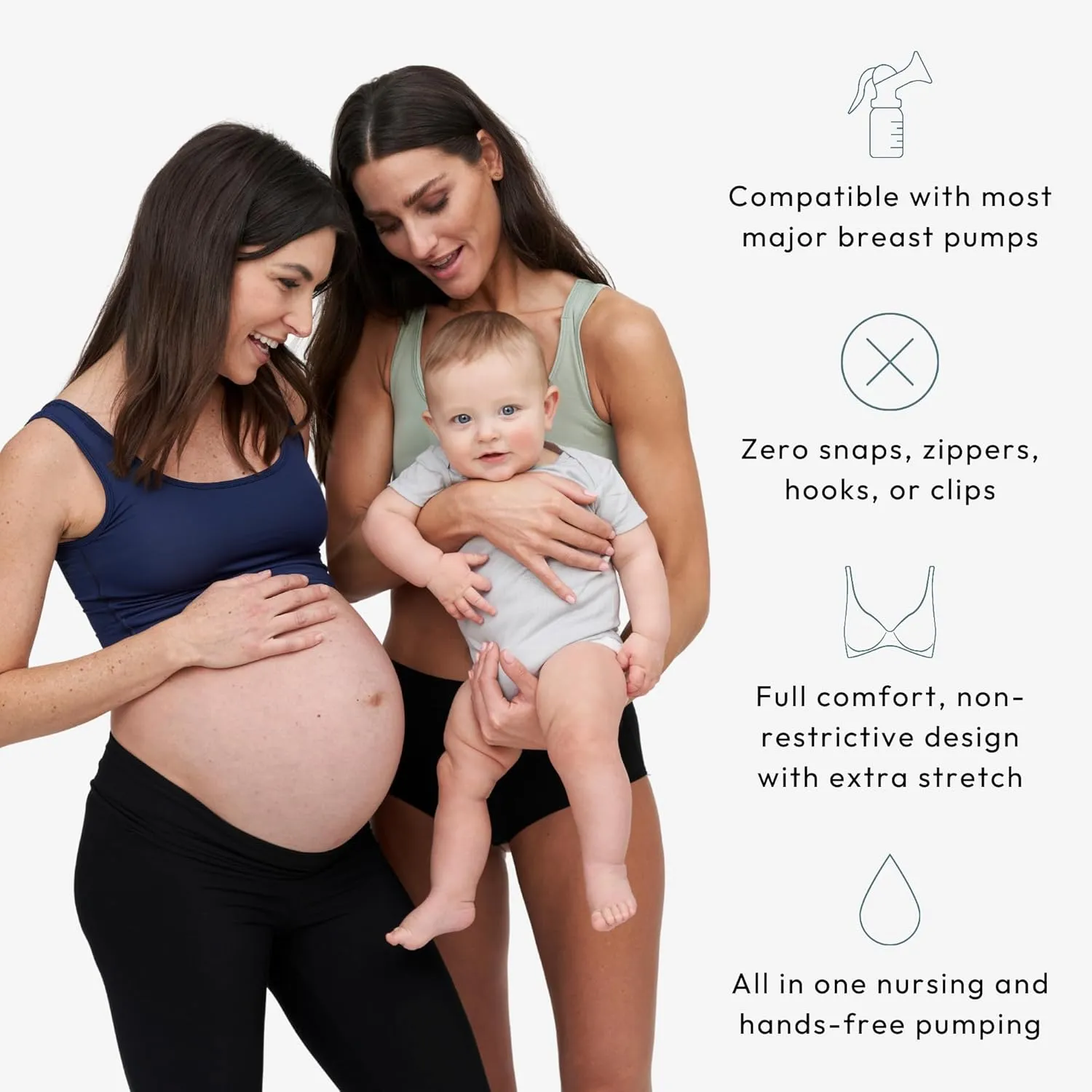 Larken Hands Free Pumping Bra for Breastfeeding | Breast Pump - Maternity Bras for Pregnancy, Pumping & Nursing Bra in One