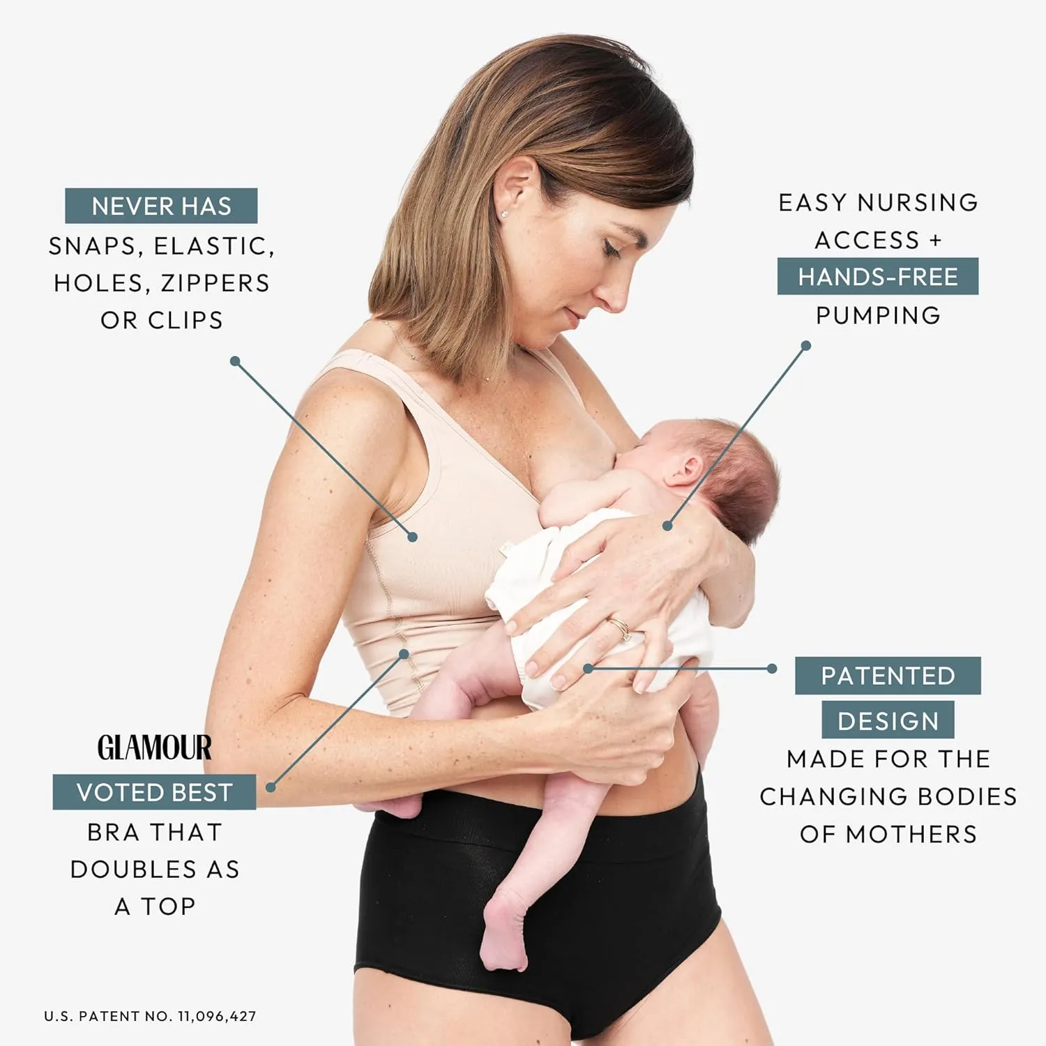 Larken Hands Free Pumping Bra for Breastfeeding | Breast Pump - Maternity Bras for Pregnancy, Pumping & Nursing Bra in One