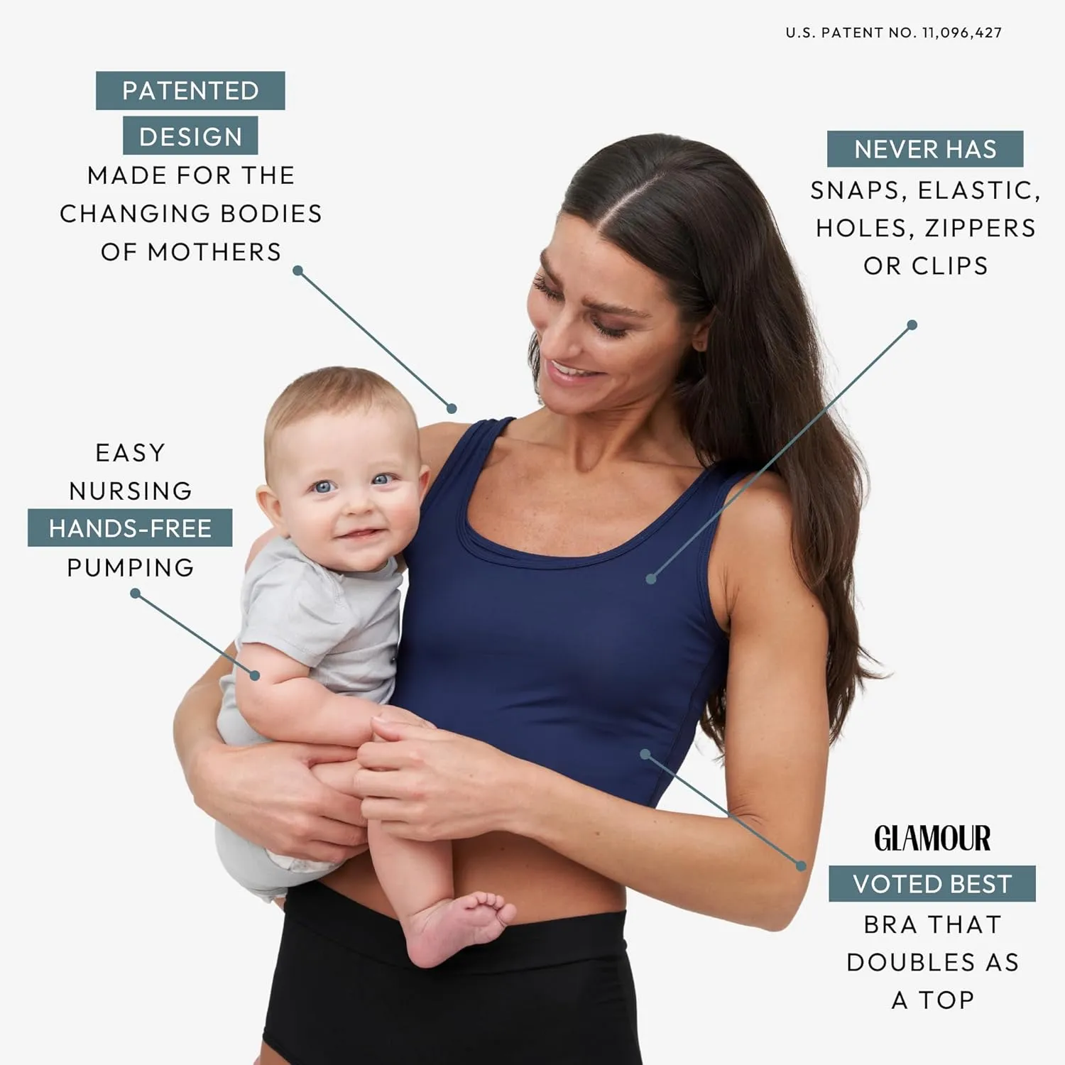 Larken Hands Free Pumping Bra for Breastfeeding | Breast Pump - Maternity Bras for Pregnancy, Pumping & Nursing Bra in One