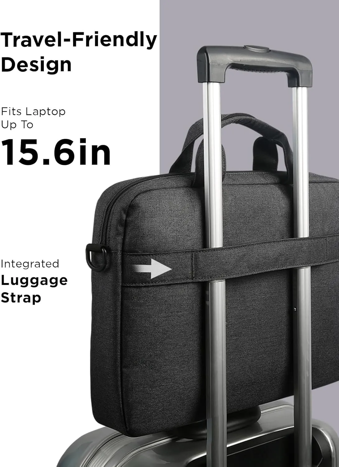 Lenovo Laptop Carrying Case T210, 15.6-Inch Laptop and Tablet, Sleek Design, Durable and Water-Repellent Fabric, Business or School, GX41L83769 Casual Toploader - Eco Black