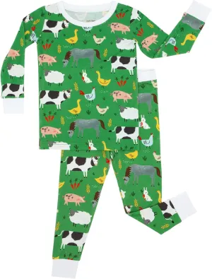 Little Sleepies Two-Piece Pajama Set for Boys & Girls, Soft Viscose from Bamboo, Snug Matching Family PJs, Toddler to Teen