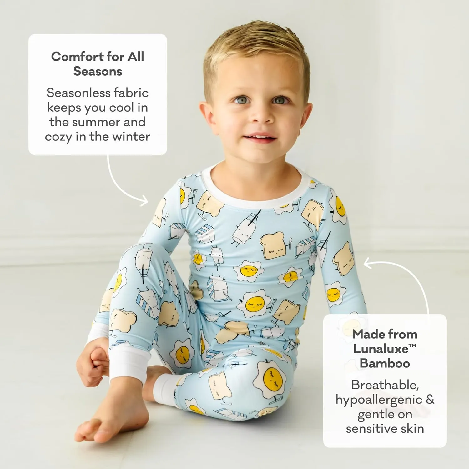 Little Sleepies Two-Piece Pajama Set for Boys & Girls, Soft Viscose from Bamboo, Snug Matching Family PJs, Toddler to Teen