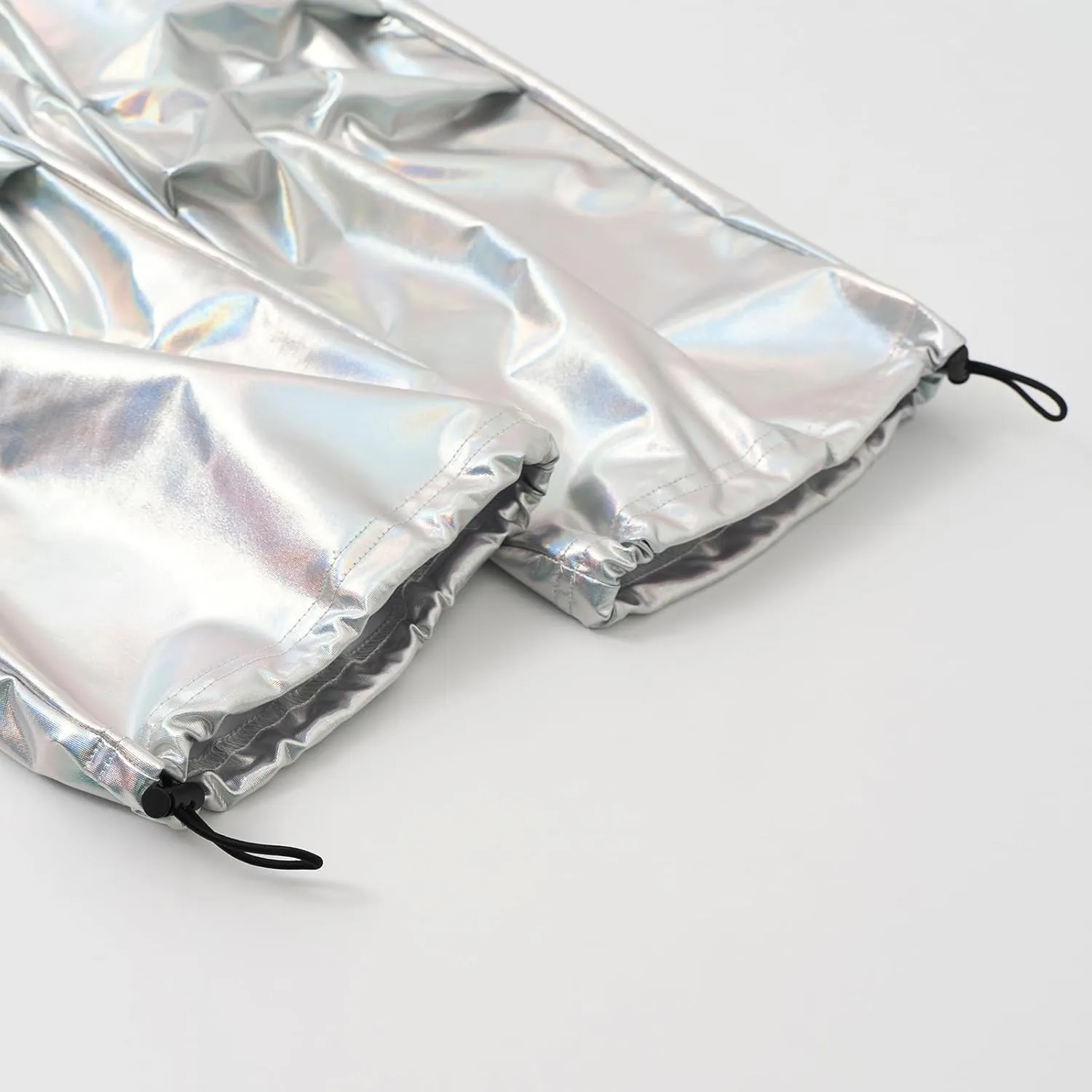 LOLANTA Girls Metallic Jogger Pants, Shiny Jazz Street Hip Hop Dance Pants 7-16, Convertible Leg Opening