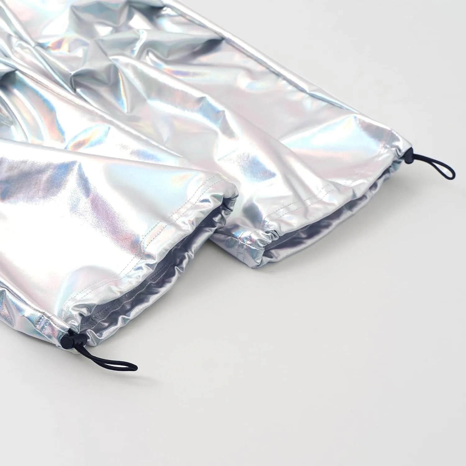 LOLANTA Girls Metallic Jogger Pants, Shiny Jazz Street Hip Hop Dance Pants 7-16, Convertible Leg Opening