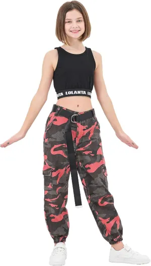 lontakids Girls Hip Hop Clothes 2 Piece Outfits Crop Tops Camouflage Jogger Pants Set Jazz Street Dancewear