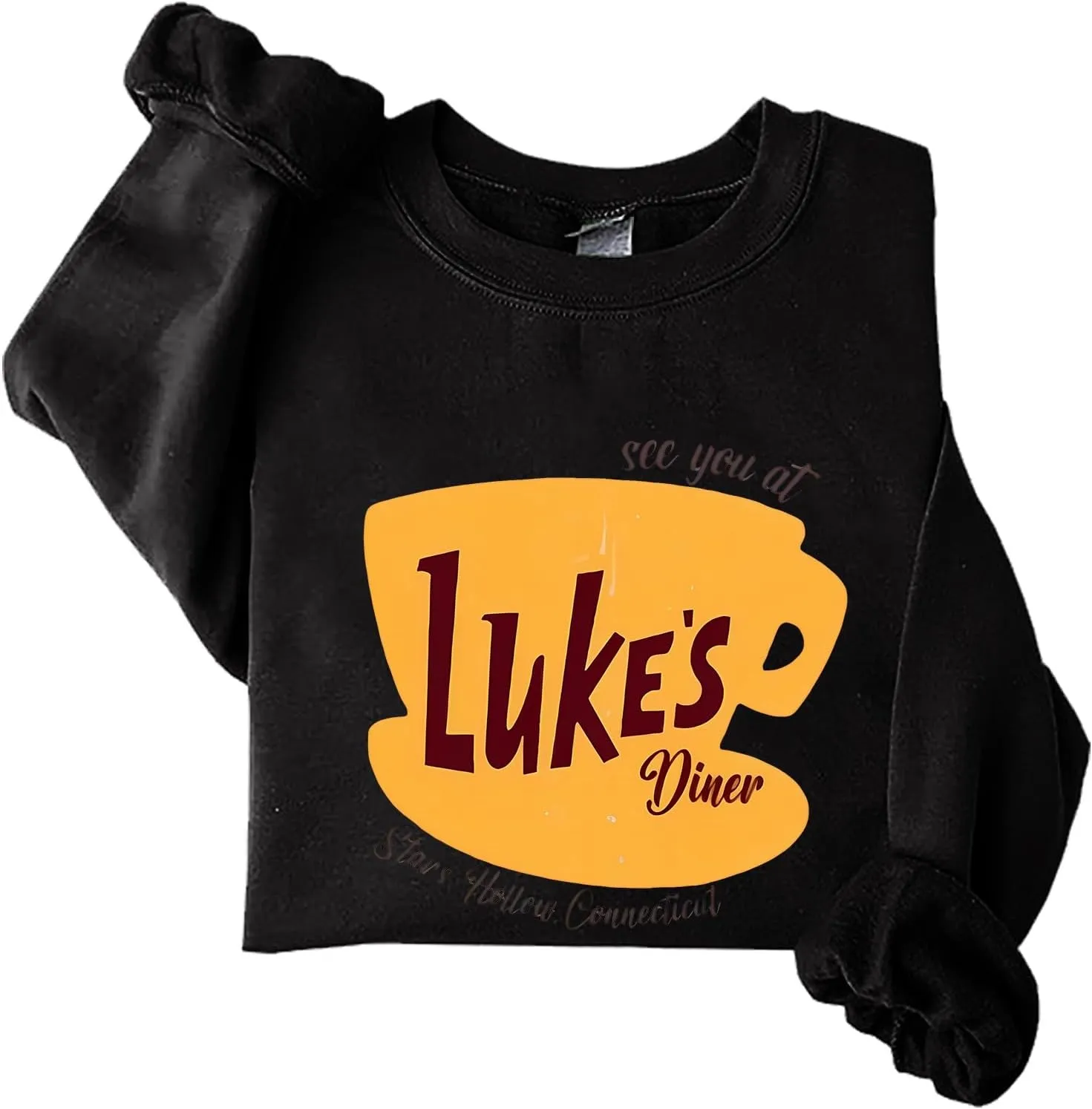 Luke's Diner Sweatshirts for Women，Crewneck Lukes Diner Graphic Long Sleeve Casual Pullover Preppy Girls Sweatshirt