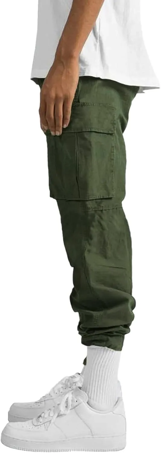 Men Cargo Pants Loose Work Sweatpants Jogger Trousers Fashion Teen Casual Multipocket Drawstring Classic High Street Pant