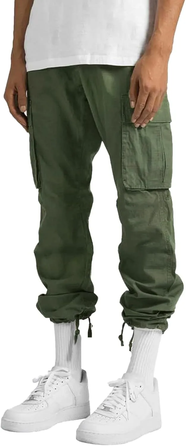 Men Cargo Pants Loose Work Sweatpants Jogger Trousers Fashion Teen Casual Multipocket Drawstring Classic High Street Pant