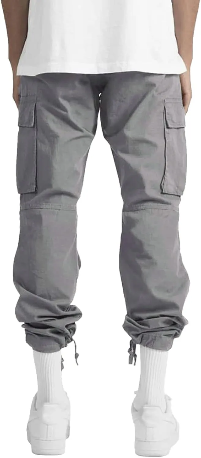 Men Cargo Pants Loose Work Sweatpants Jogger Trousers Fashion Teen Casual Multipocket Drawstring Classic High Street Pant