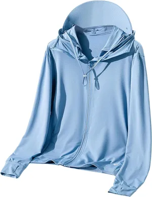 Men UPF 50 Light Jacket Zip Up Hoodie Breathable Long Sleeve SPF Fishing Hiking UV Sun Shirts Sun Protection Clothing