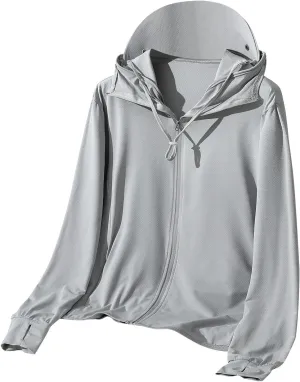 Men UPF 50 Light Jacket Zip Up Hoodie Breathable Long Sleeve SPF Fishing Hiking UV Sun Shirts Sun Protection Clothing