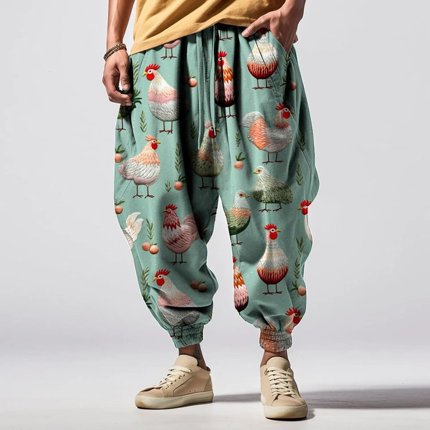 Men's Autumn Fun Print Fashion Street Feel Casual Sweatpants Cargo Pants