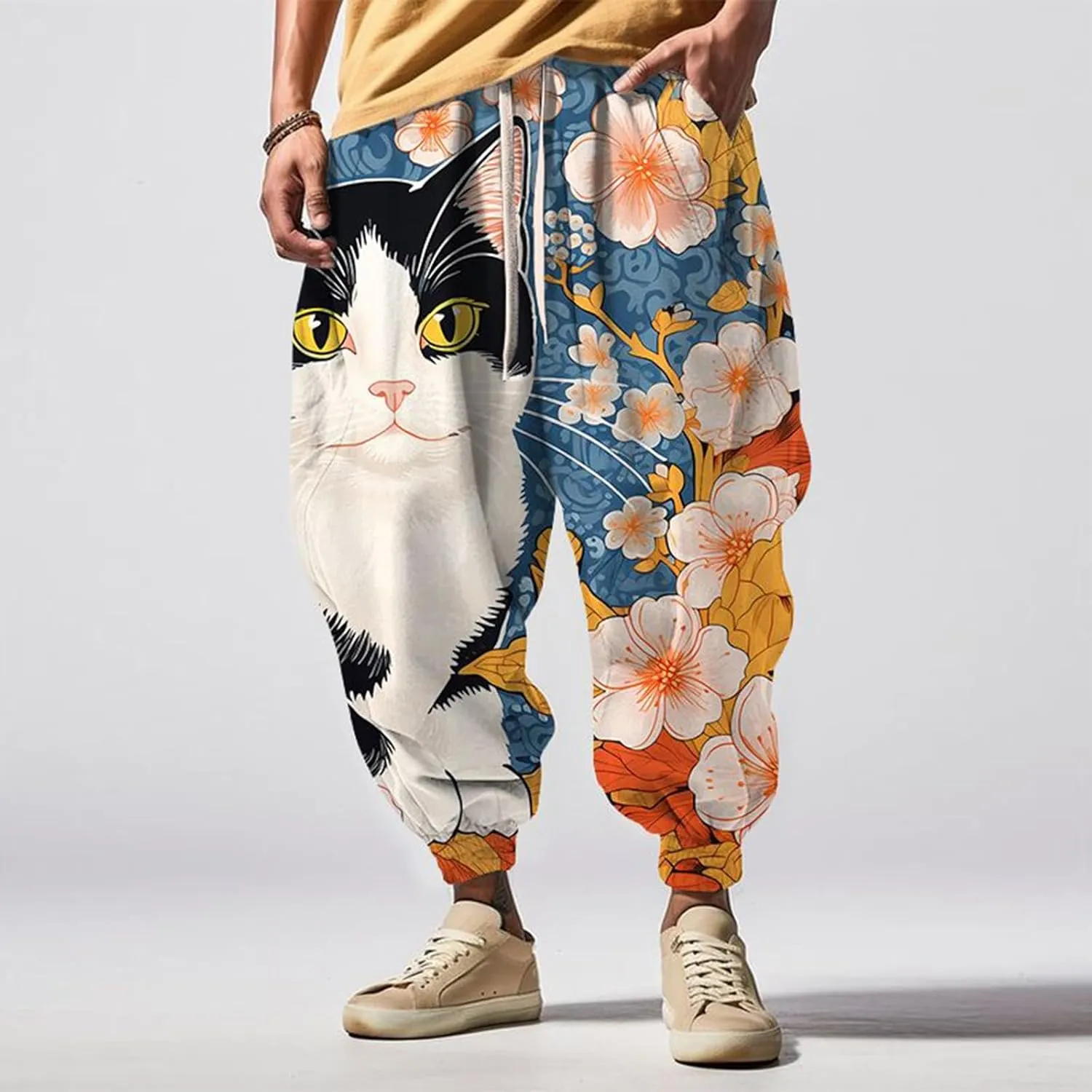 Men's Autumn Fun Print Fashion Street Feel Casual Sweatpants Mens Work Pants