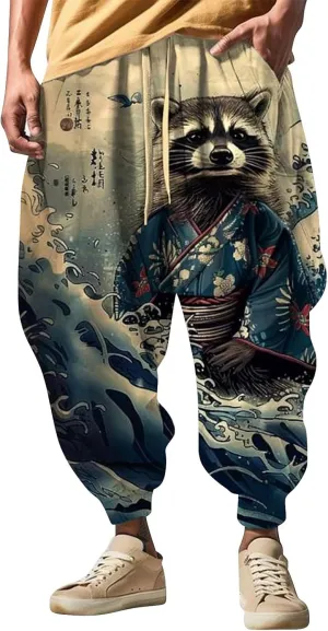 Men's Autumn Fun Print Fashion Street Feel Casual Sweatpants Yoga Pants