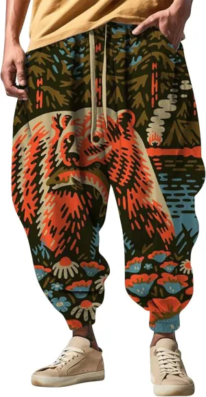 Men's Autumn Fun Print Fashion Street Feel Casual Sweatpants Yoga Pants