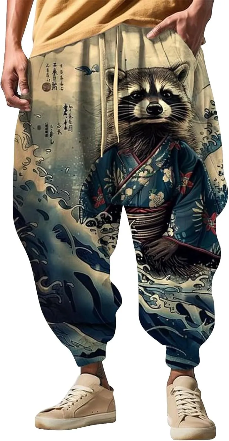 Men's Autumn Fun Print Fashion Street Feel Casual Sweatpants Yoga Pants