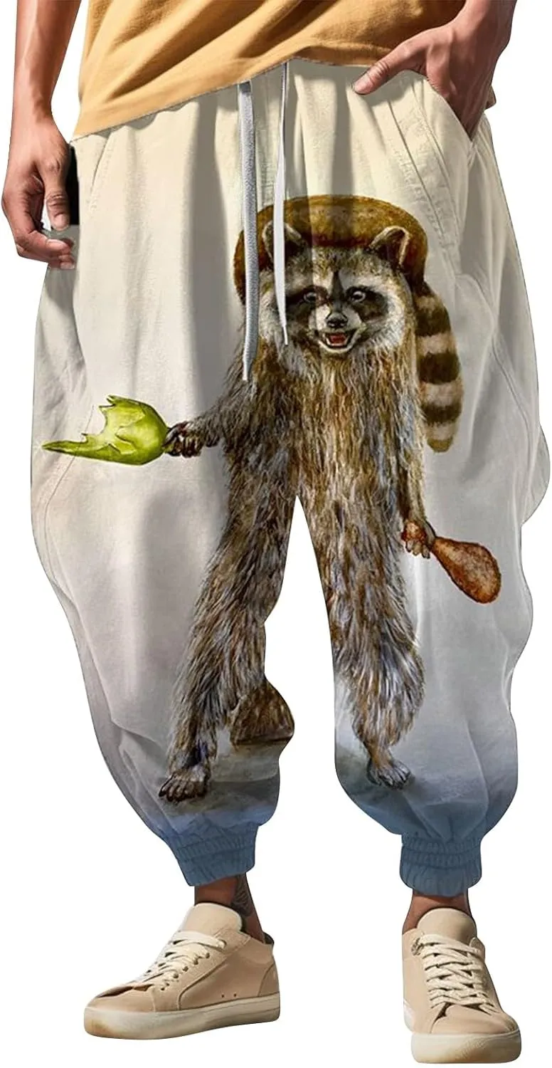 Men's Autumn Fun Print Fashion Street Feel Casual Sweatpants Yoga Pants