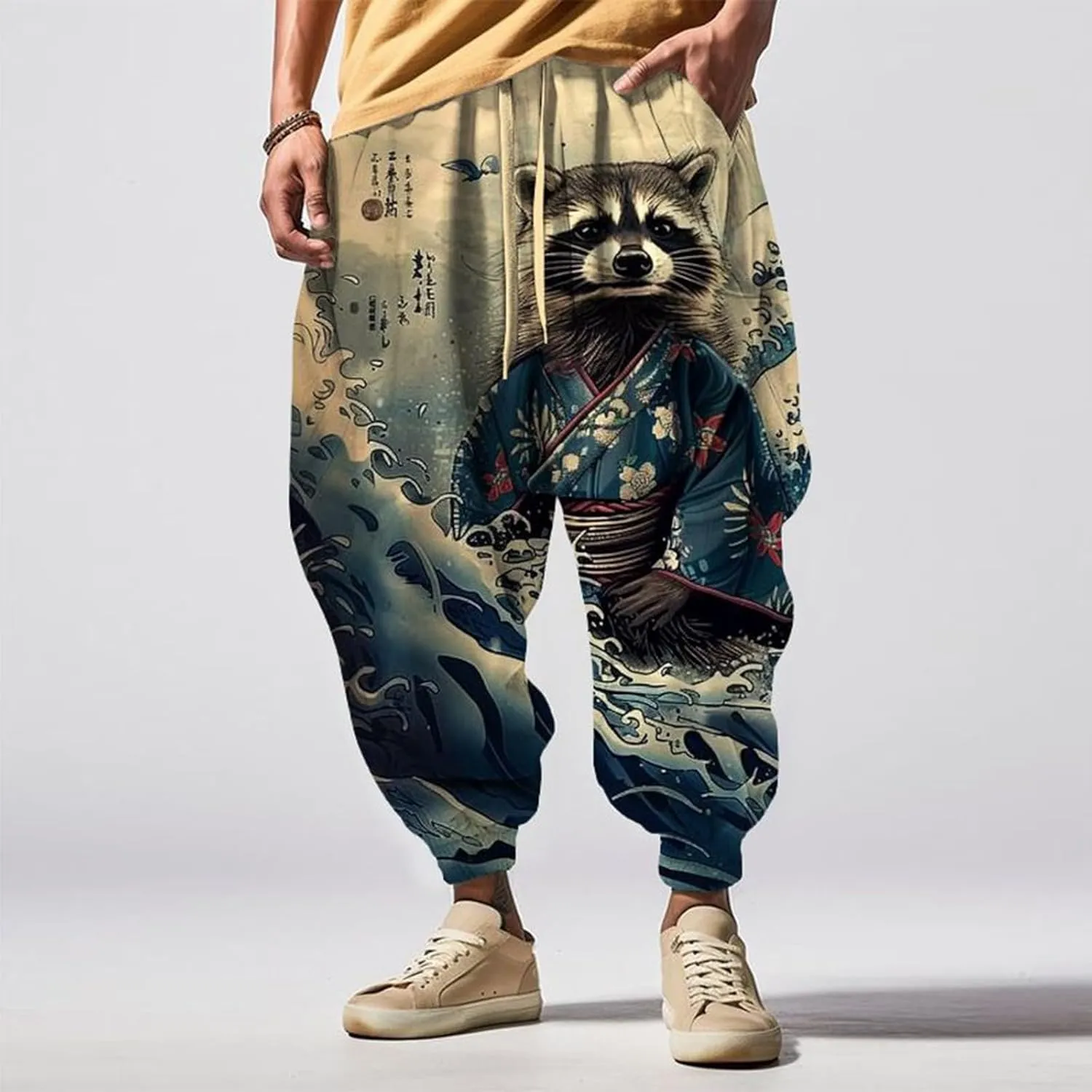Men's Autumn Fun Print Fashion Street Feel Casual Sweatpants Yoga Pants