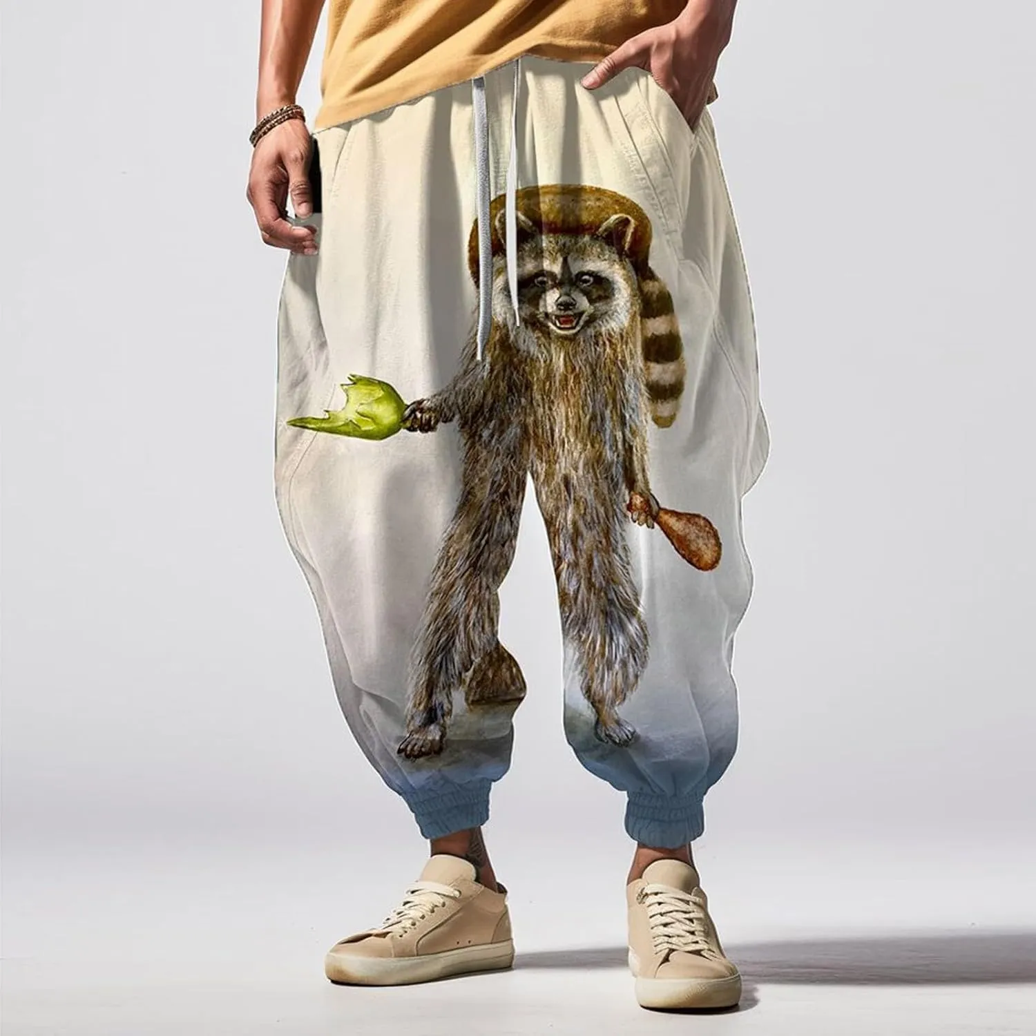 Men's Autumn Fun Print Fashion Street Feel Casual Sweatpants Yoga Pants