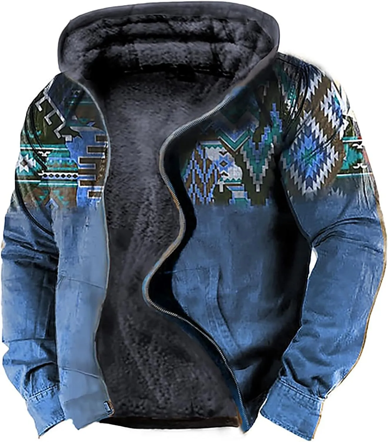 Men'S Fleece Jackets & Coats Heated Casual Camouflage Sports Sweatshirt Long Sleeve Zipper Hooded Jacket Coat