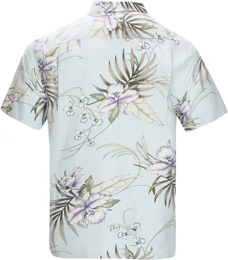 Men's Hawaiian Floral Shirts Silk and Linen Button Down Casual Tropical Holiday Beach Shirts