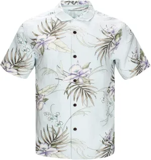 Men's Hawaiian Floral Shirts Silk and Linen Button Down Casual Tropical Holiday Beach Shirts