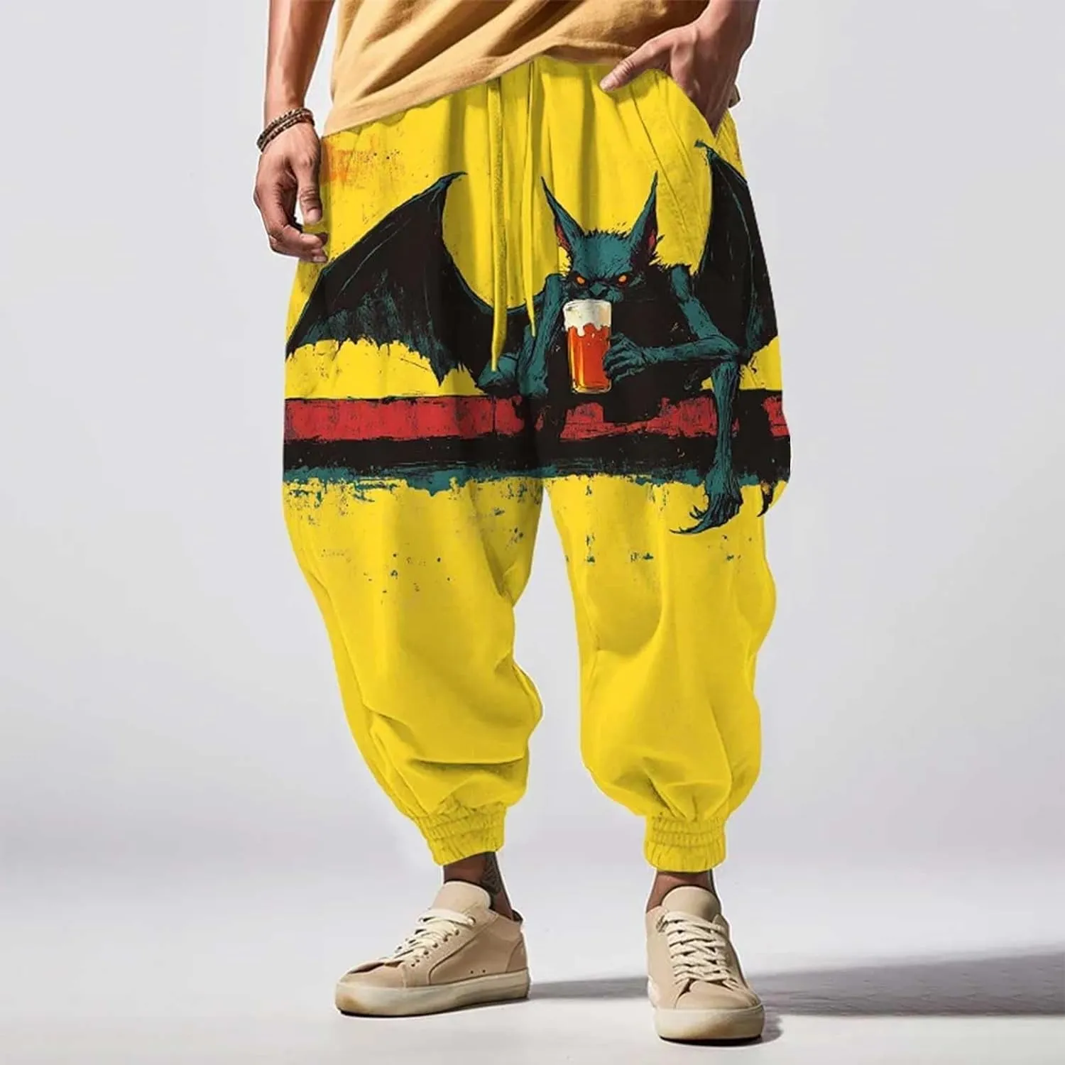 Mens Hip Hop Harem Pants Fashion Street Feel Casual Sweatpants Workout Athletic Running Pants Mens Yoga Pants