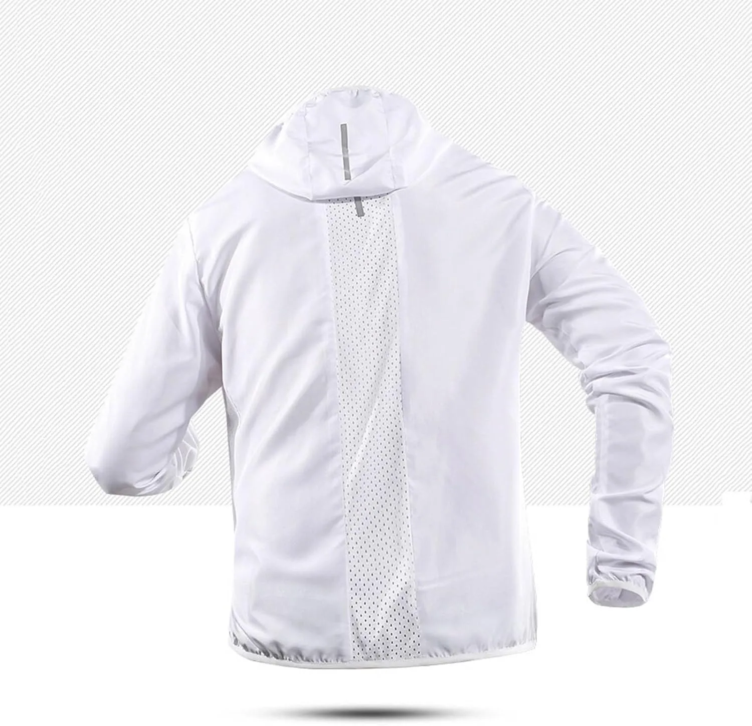 Mens Hooded Breathable Sun Shirts Full Zip UPF 50  UV Protection Hoodie Light Jacket Long Sleeve Fishing Hiking Shirt
