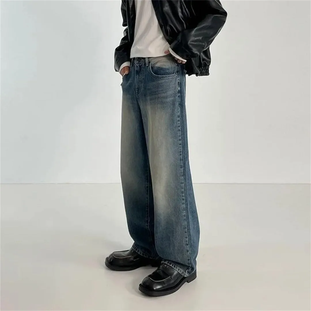 Men's Korean Loose Fashion Straight High Street Wide Leg Trousers