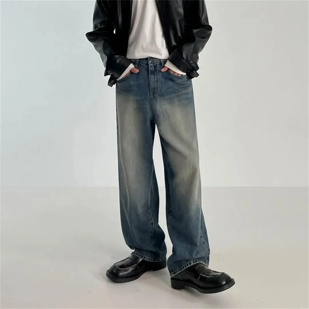Men's Korean Loose Fashion Straight High Street Wide Leg Trousers
