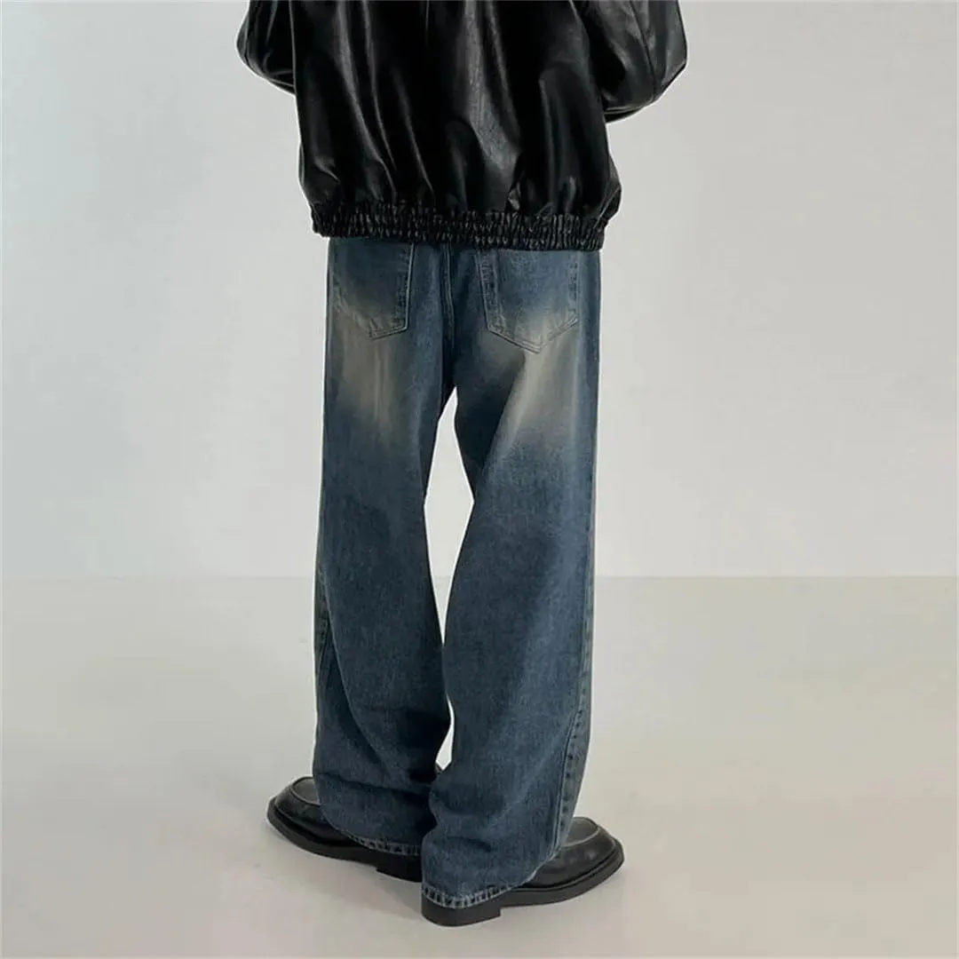 Men's Korean Loose Fashion Straight High Street Wide Leg Trousers