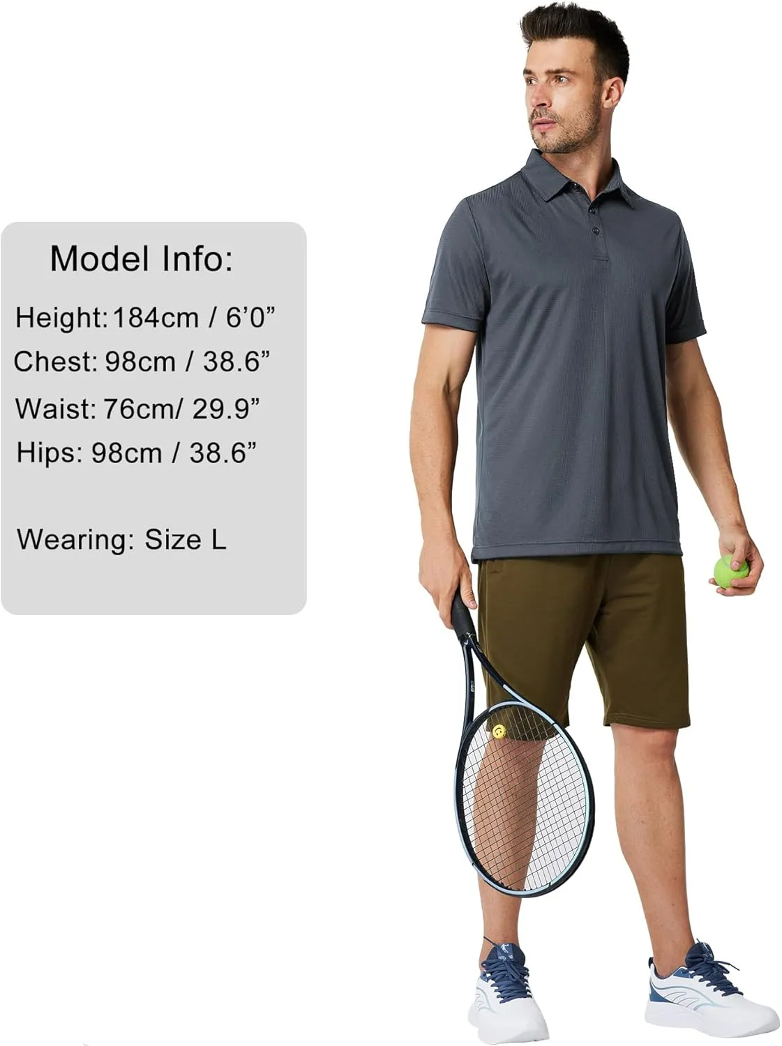Mens Polo Shirts Short Sleeve Golf Polo T Shirts Lightweight Quick-Dry Sports Polo Shirts for Men 3 Pack