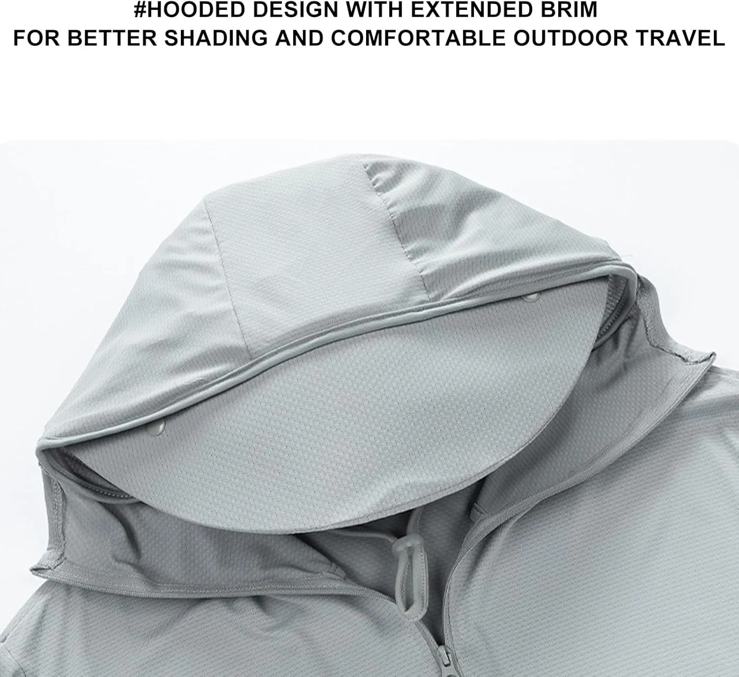 Men's Sun Shirts UPF 50  Light Jacket UV Sun Protection Zip Up Hoodie Breathable Long Sleeve SPF Fishing Hiking Shirt