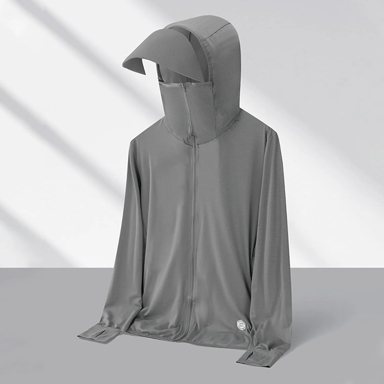 Mens UPF 50  Light Jacket Full Zip Sun Protection Hoodies Long Sleeve Stretch Cooling Shirt Unisex UV Hooded Jackets