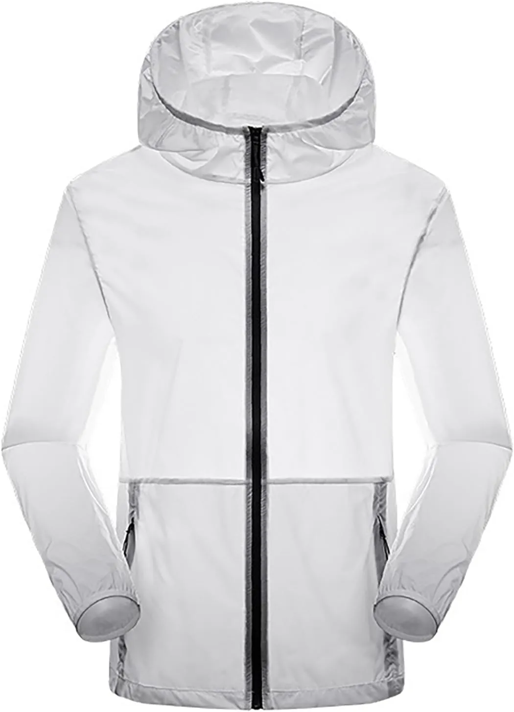 Men's UPF 50  Light Jacket SPF UV Long Sleeve Sun Shirts Hiking Fishing Zip Pockets Athletic Sun Protection Hoodie