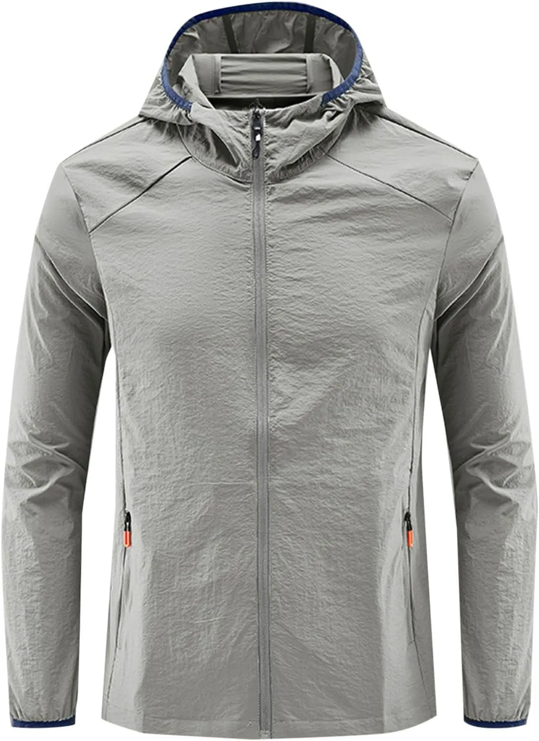 Men's UPF 50  Sun Protection Outdoor Lightweight Ultra-Light Thin Breathable Fishing Hiking Full Zip Hoodie Jackets