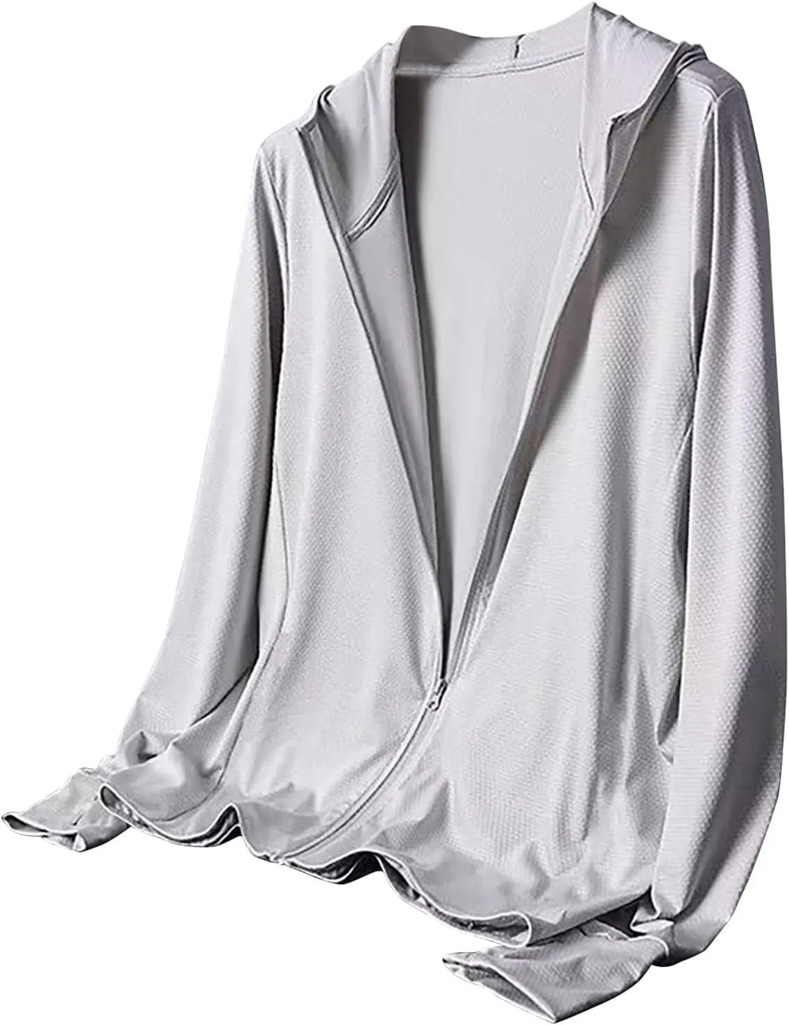 Mens Womens UPF 50  Light Jacket Full Zip Sun Protection Hoodie Long Sleeve Hooded SPF UV Shirts for Hiking Fishing