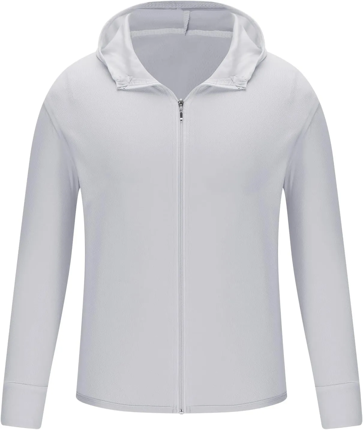 Mens Womens UPF 50  Light Jacket Full Zip Sun Protection Hoodie Long Sleeve Hooded SPF UV Shirts for Hiking Fishing