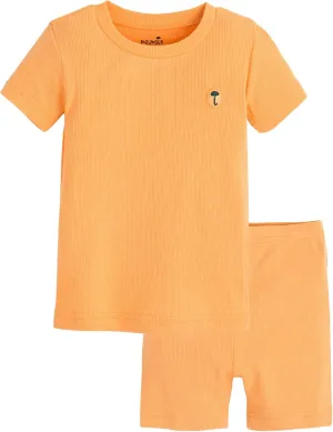 moimoln Pajamas Set 6M-5Y Solid Ribbed Unisex Baby & Toddler, Soft Viscose, Snug-Fit, Everyday Sleepwear