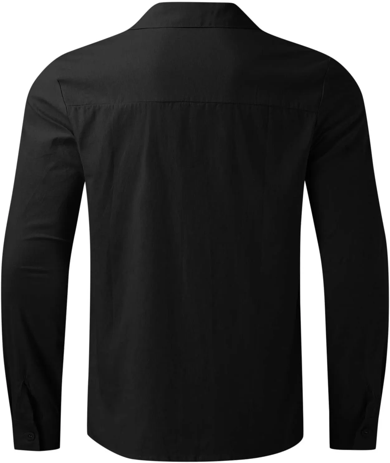 Muscularfit Mens Tshirts Casual Light Weight Cotton Linen Button Down Shirts Summer Spring Long Sleeve Solid Work Dress Shirt