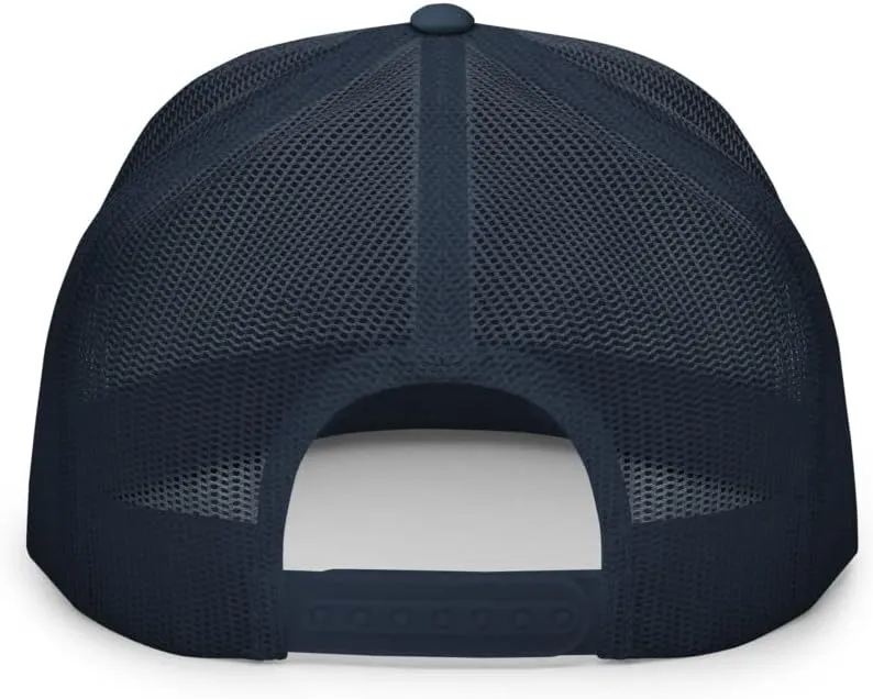 NG Dirty Hands Clean Money Flat Bill Embroidered Trucker Hat High Crown | Adjustable Blue Collar Cap